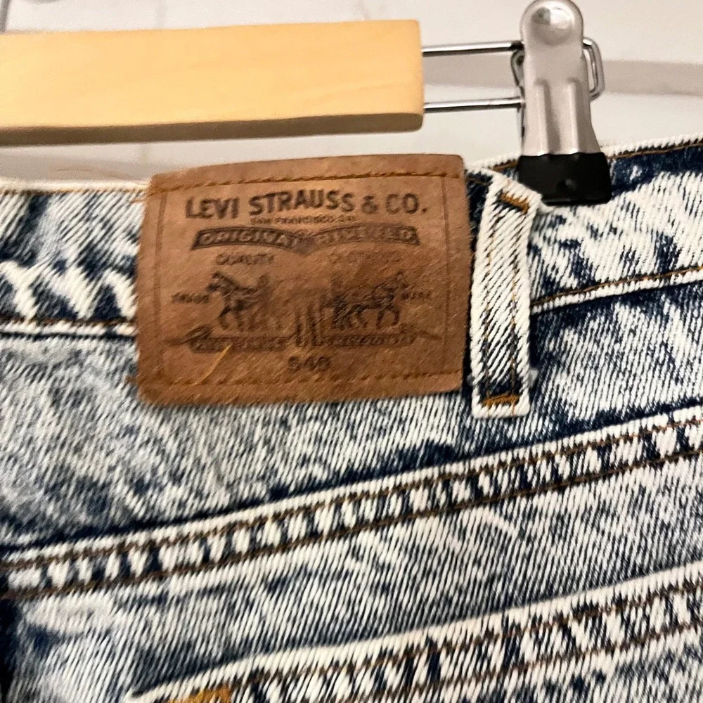 Vintage Levis 540 Relaxed Fit Acid Wash Jeans Made in USA W36 L29 Blue Denim
